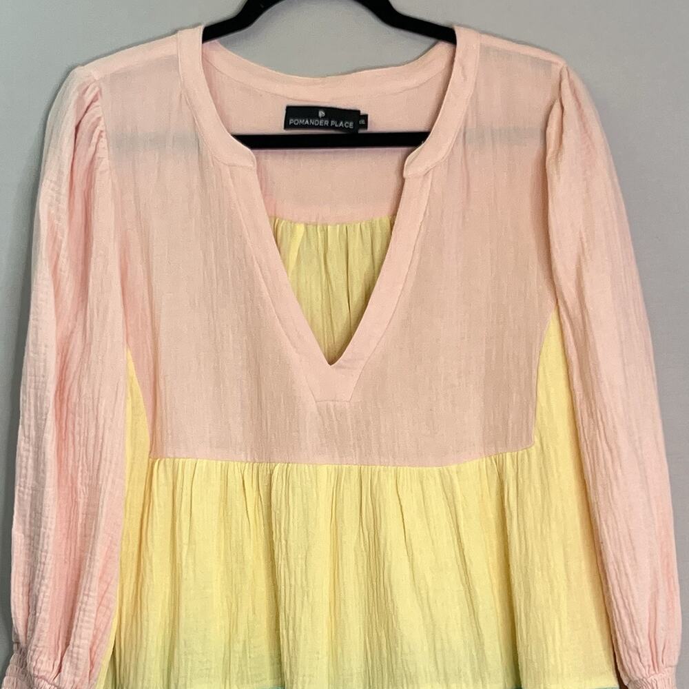 Tuckernuck Pomander Place Kenzo Tiered Colorblock  Gauze Dress XXL Sorbet Color‎ - Picture 4 of 16
